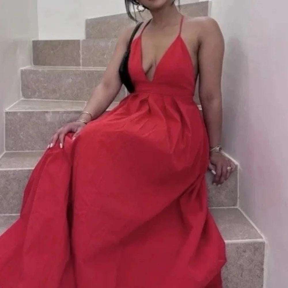 Zara Open Back Dress Strappy Ajustable Straps Pockets red Zw Collection Sz M NWT - Picture 11 of 16